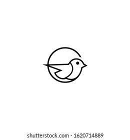 Abstract Simple Bird with minimalist style logo for your business