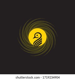Ave simple abstracta con el logotipo de estilo minimalista para su negocio
