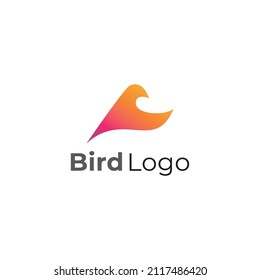 Abstract Simple Bird with minimalist style logo for your business.