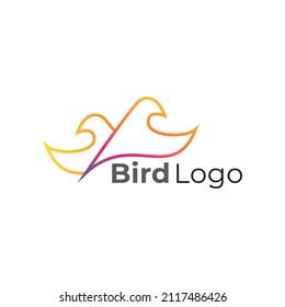 Abstract Simple Bird with minimalist style logo for your business.