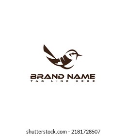 Abstract Simple Bird with minimalist style logo for your business  vector icon line art outline template