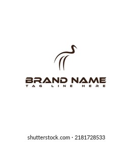 Abstract Simple Bird with minimalist style logo for your business  vector icon line art outline template
