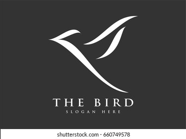 Abstract Simple Bird with minimalist style logo for your business
