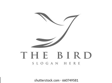 Abstract Simple Bird with minimalist style logo for your business
