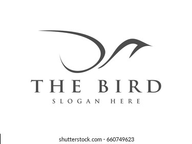 Abstract Simple Bird With Minimalist Style Logo For Your Business
