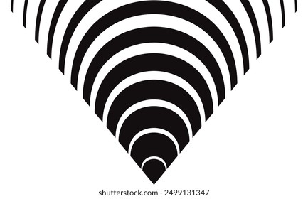 abstract simple black big to small circle line pattern art can be used background.