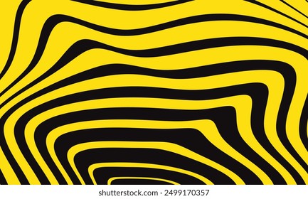 Resumen simple negro grande a Pequeño patrón de onda de línea de medio círculo en amarillo se puede utilizar de fondo