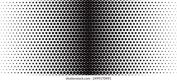 abstract simple black big to small horizontal dot pattern can be used background.