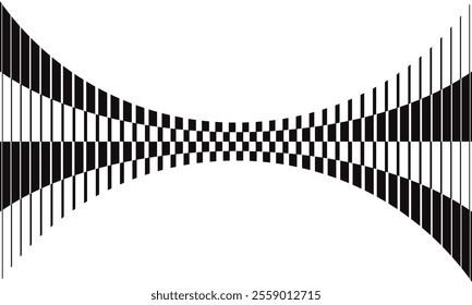 abstract simple black big to small bulge line pattern can be used background.