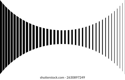 abstract simple black big to small bulge line pattern can be used background.