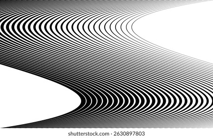 abstrato simples preto grande a pequeno padrão de linha de bandeira pode ser usado fundo.