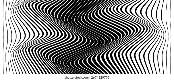 El patrón abstracto de onda de línea grande a Pequeña se puede utilizar de fondo.