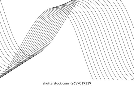 abstract simple black blend line wavy design can be used background.