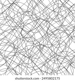 abstract simple black chaotic line art can be used background.