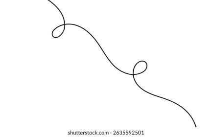 abstrakte einfache schwarze lockige Linie Kunst verwendet werden kann Hintergrund.