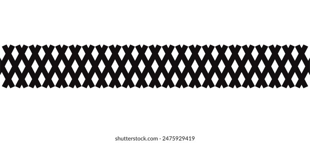 abstract simple black diagonal cross line border.