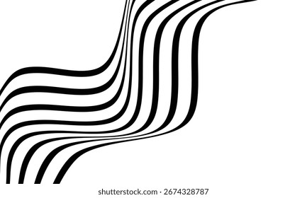 abstract simple black diagonal vertical wave line design can be used background.