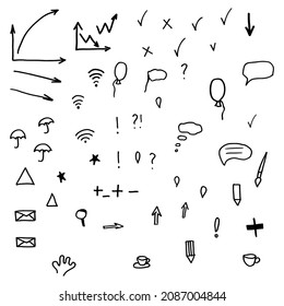 abstract simple black doodle signs 