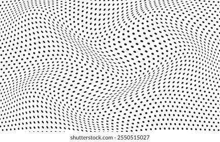 abstract simple black dot wave pattern can be used background.
