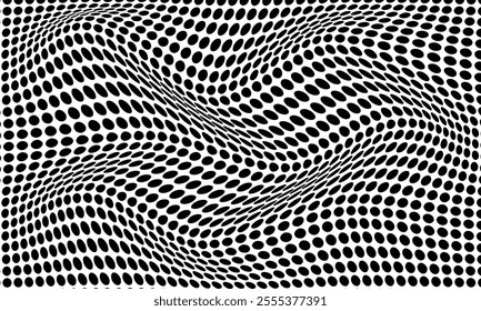 abstract simple black dot wave pattern can be used background.