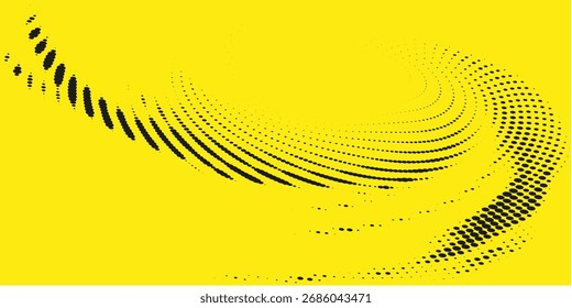 abstrato simples preto ponto padrão ondulado em amarelo pode ser usado fundo.
