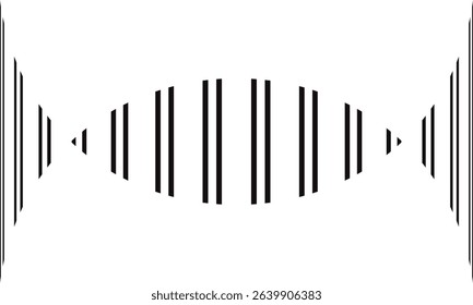 abstract simple black double line bulge pattern art can be used background.