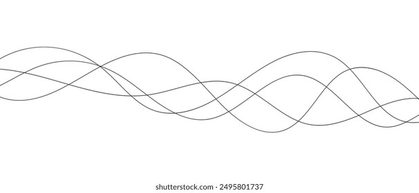 abstracto simple negro cuatro líneas finas onduladas se puede utilizar de fondo.
