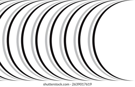 abstract simple black grey arch line pattern art can be used background.