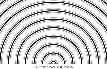 El patrón de línea circular gris negro simple abstracto se puede usar como fondo.