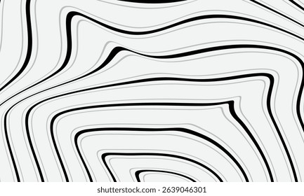abstract simple black grey circular line wave pattern art can be used background.