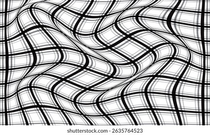 abstract simple black grey plaid line wave pattern can be used background.