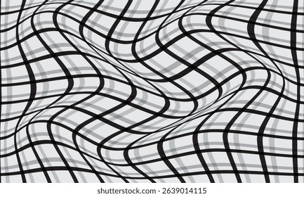 abstract simple black grey plaid line wave pattern can be used background.