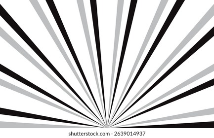 abstract simple black grey sunrise arc line pattern can be used background.