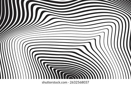 abstrato simples preto meio-tom circular padrão de linha de onda pode ser usado fundo.