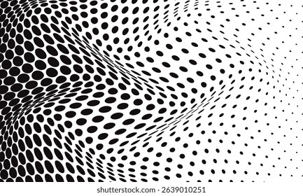 abstract simple black halftone dot wave pattern can be used background.