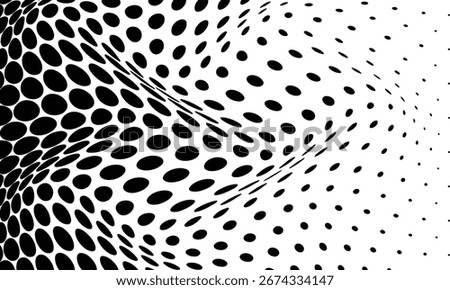 abstract simple black halftone dot wave pattern for banner poster background.