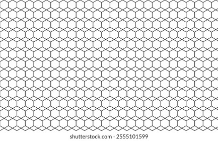 abstract simple black hexagon outline pattern vector can be used background.