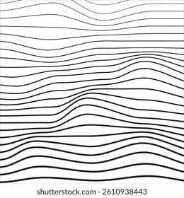 abstract simple black horizontal wave line pattern can be used background.
