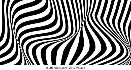 abstrato simples preto padrão de linha de onda horizontal pode ser usado fundo. Ilustração vetorial