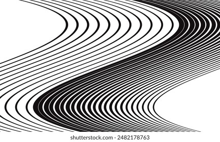 Abstract simple black Irregular stripe flag line pattern.
