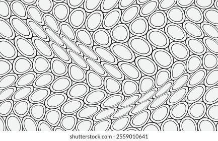 abstract simple black outline double circle wave pattern can be used background.