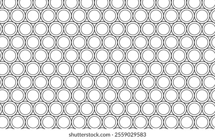 abstract simple black outline double circle pattern can be used background.