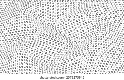 abstract simple black outline polka dot wave pattern suitable for background.
