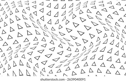 abstract simple black outline triangle dot wave pattern can be used background.