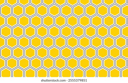 abstract simple black outline and yellow polygon pattern can be used background.