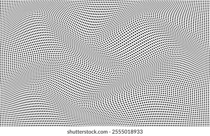 abstract simple black polka dot wave pattern can be used background.