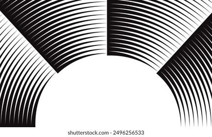 abstract simple black repeat arrow arc line pattern can be used background.