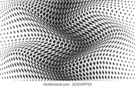 El patrón de onda de semitono de rombo negro simple abstracto se puede usar de fondo.