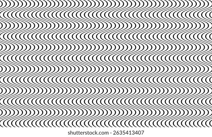 abstract simple black smooth wave line pattern can be used background.