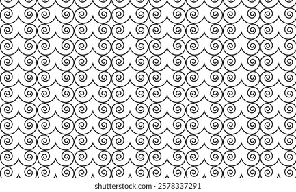 abstract simple black spiral line pattern suitable for background.